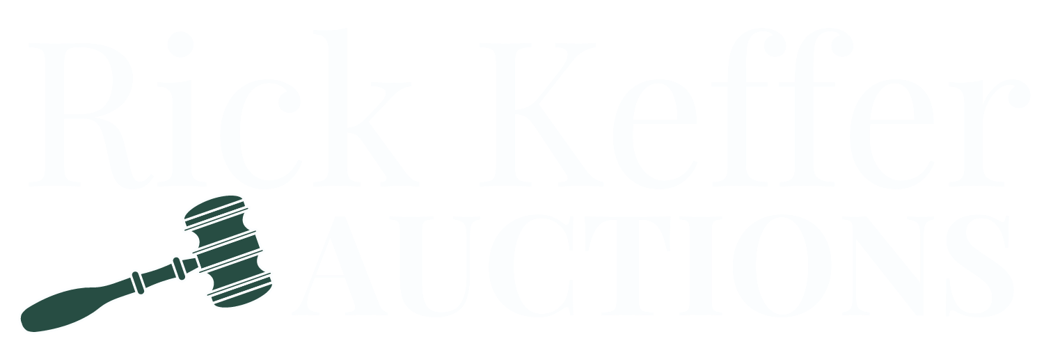 Rick Keffer Auctions logo with gavel